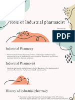 Role of Industrial Pharmacist