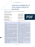 Efecto Del Tratamiento Endodóntico en Los Valores de La Presión Arterial en Pacientes Hipertensos