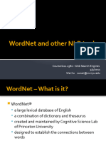 Wordnet and Other NLP Tools: Course G22.2580 - Web Search Engines 3/9/2011 Wei Xu Xuwei@Cs - Nyu.Edu