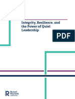 Integrity, Resilience, and Power of Quiet Leadership