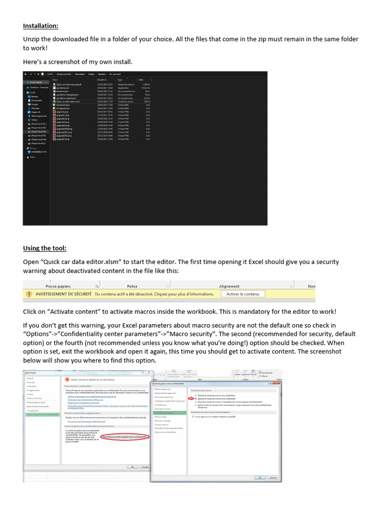 Quick Car Tuner Manual PDF Screenshot Computer File
