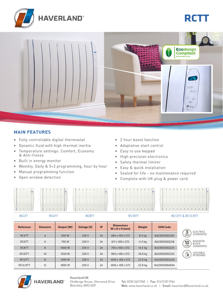 RCTT Haverland Product Sheet October 2018 | PDF | Electrical ...