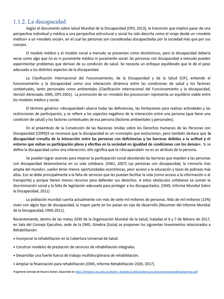 Modelos de Discapacidad y Rehabilitación | PDF | Invalidez