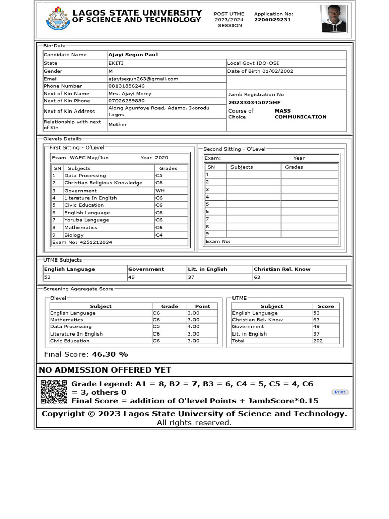 Lagos State University of Science and Technology | PDF