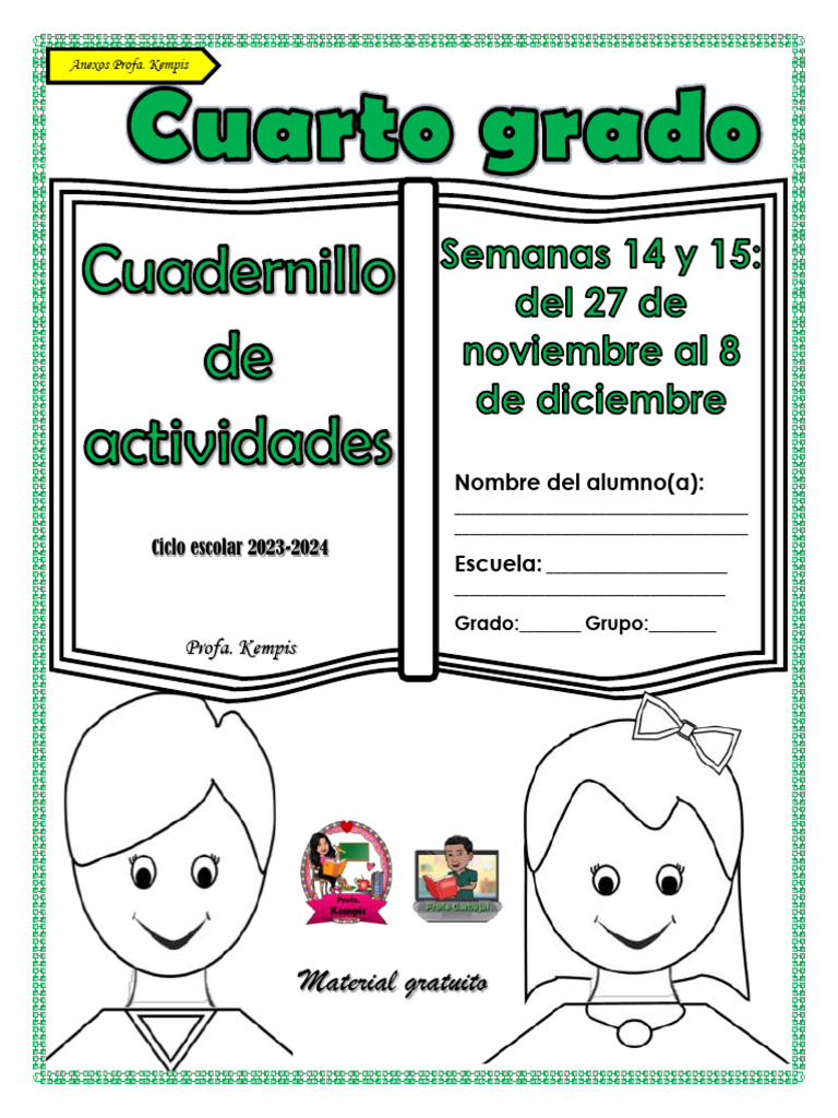 4° s14 y 15 Cuadernillo de actividades (anexos) Profa Kempis | PDF ...