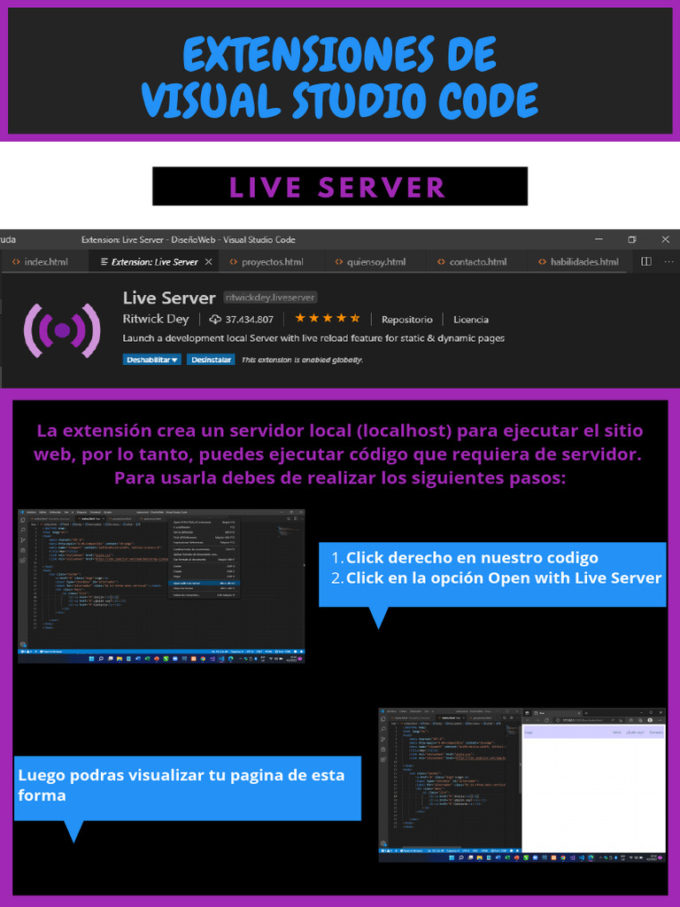 Extensiones de VS Code para Desarrolladores | PDF | Php | HTML