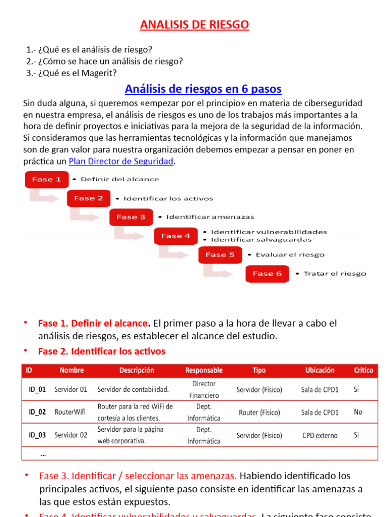 Analisis de Riesgo en 6 Pasos | PDF | Riesgo | La seguridad informática