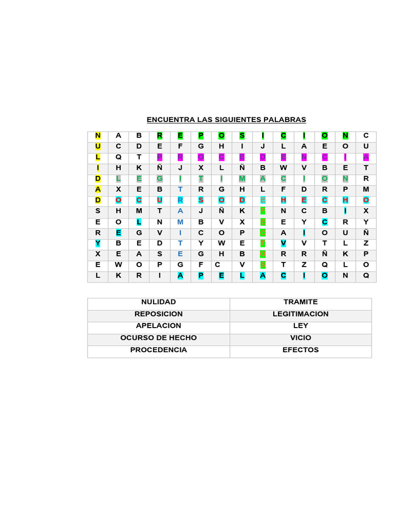 Sopa de Letras - Resuelta | PDF