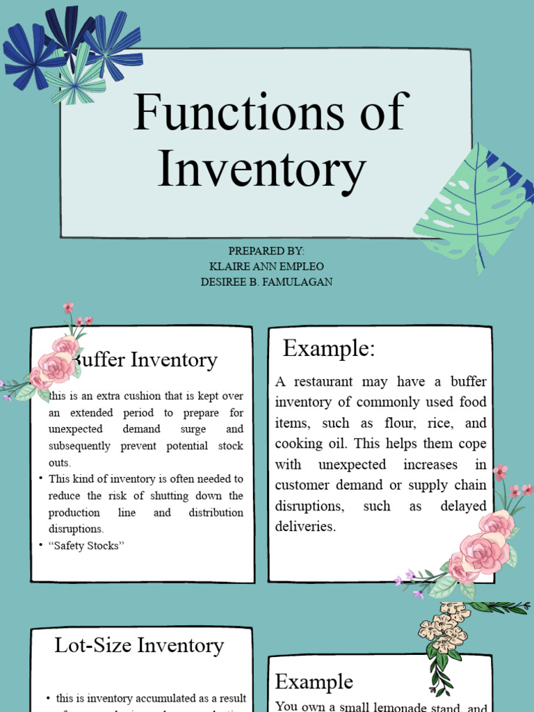 Functions of Inventory PDF Inventory Demand