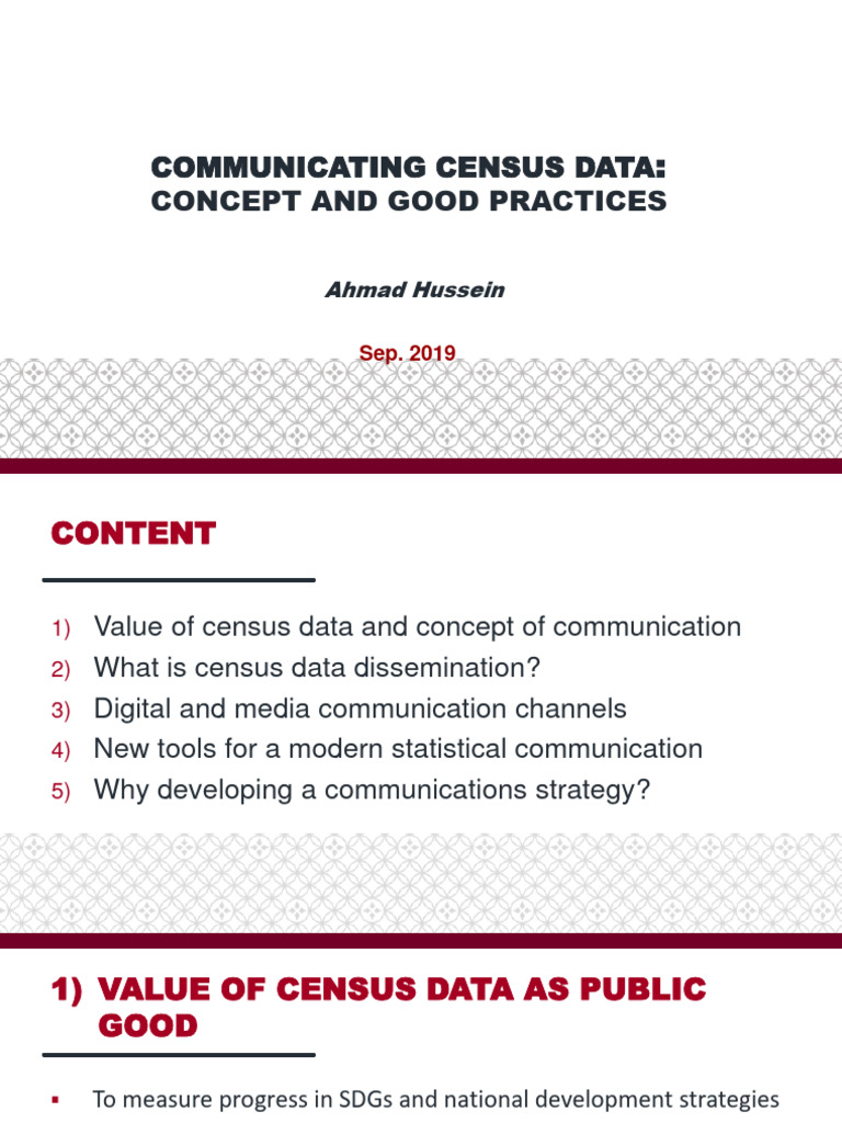 Communicating Census Data Concept And Good Practices Pdf Census