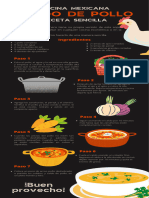 Infografía Receta Cocina Mexicana Caldo Pollo Ilustración Negro