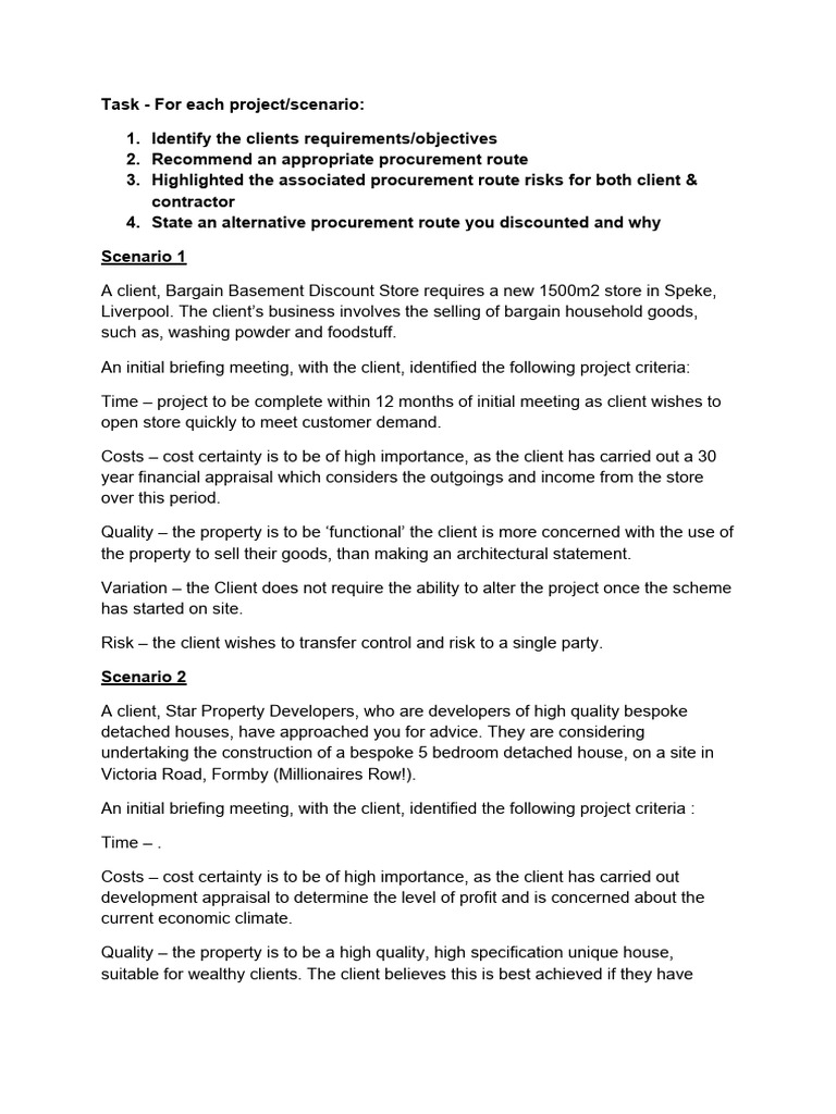 Procurement Strategies for Diverse Projects | PDF | Risk | Real Estate ...