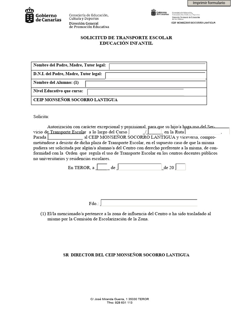 Form Trans Inf | PDF | Negocios | Viajes y turismo