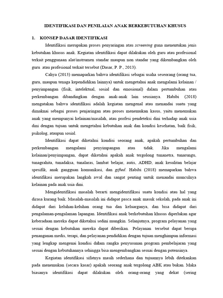 Identifikasi Dan Asesmen Anak Berkebutuhan Khusus Pdf