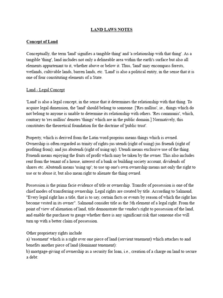 Land Law | PDF | Leasehold Estate | Eminent Domain