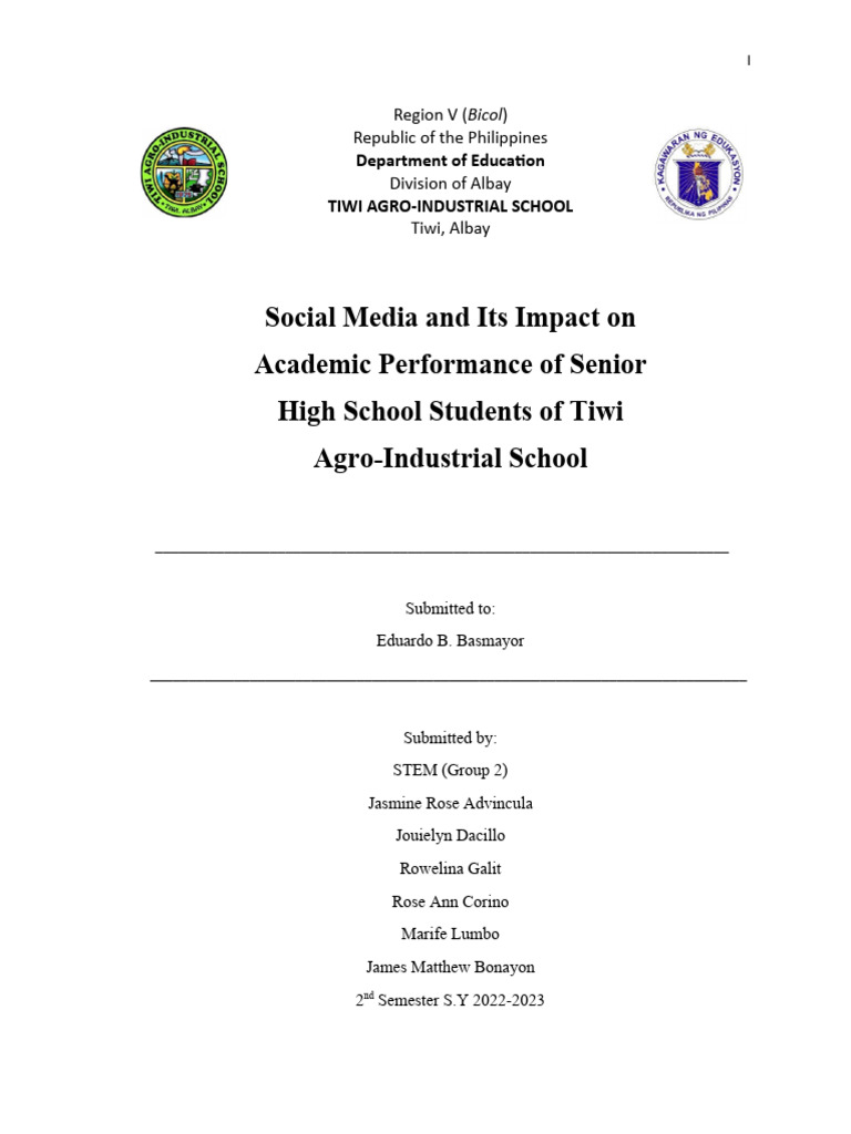 Social Media and Its Impact On Academic Performance of Senior High ...