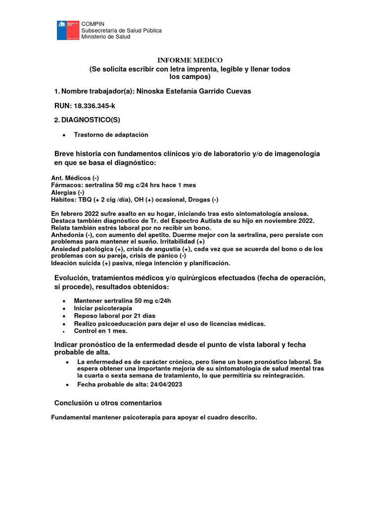 Certificado compin ninoska garrido descargar gratis pdf causas de