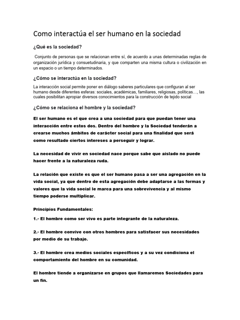 Interacción del Ser Humano en Sociedad | PDF | Sociedad | Estado (política)