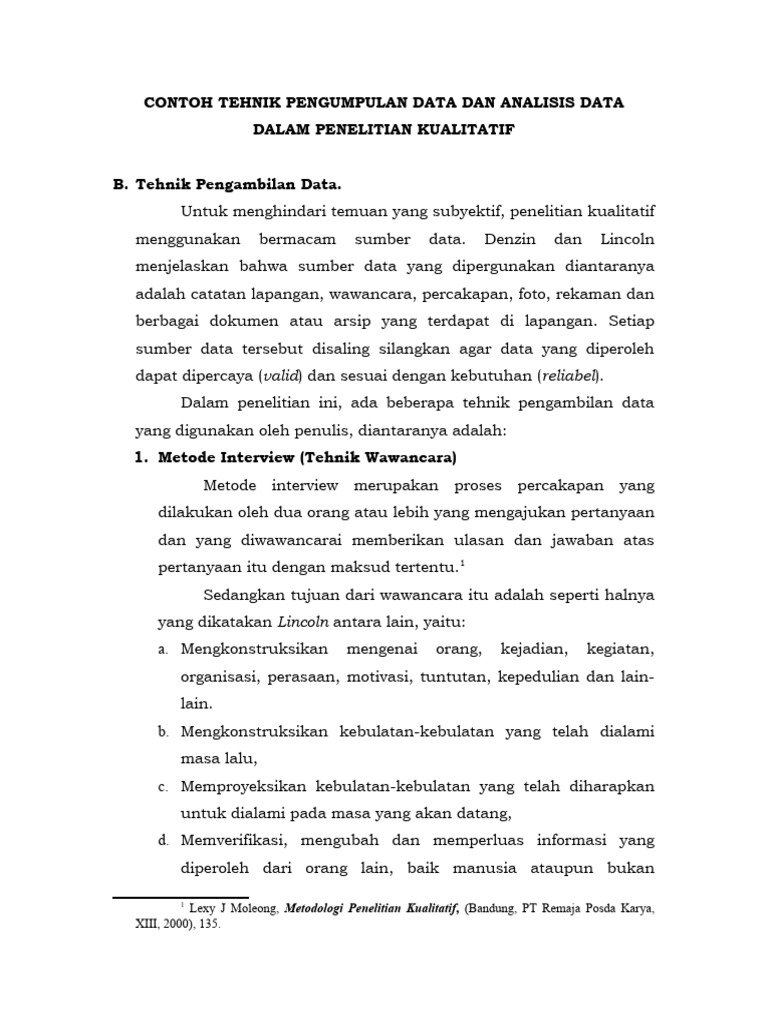 Sebutkan Teknik Analisis Data