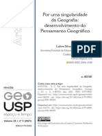 Por Uma Singularidade Da Geografia