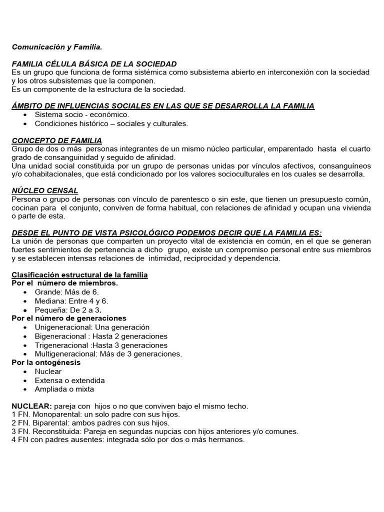 Comunicación y Familia | PDF | Familia | Parentesco