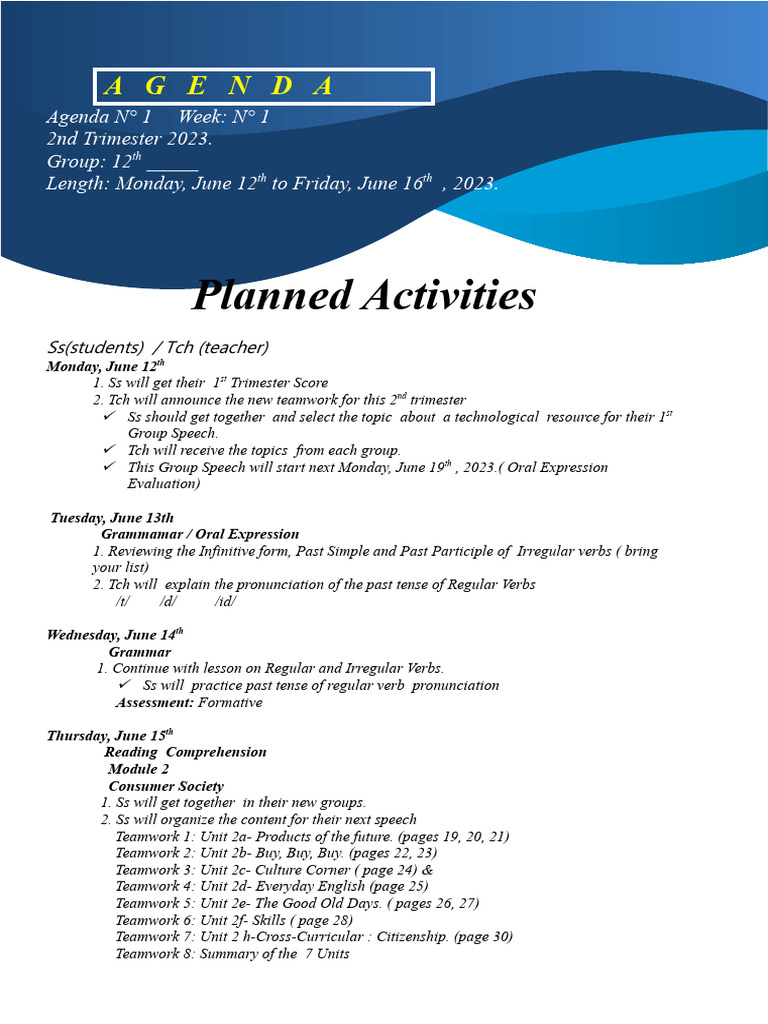 Agenda 1 2nd Trimester 2023 PDF Syntax Semantic Units