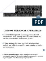 Uses of Personal Appraisals