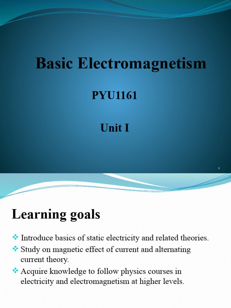 Basic Electromagnetism 1 Pdf Electric Charge Electricity