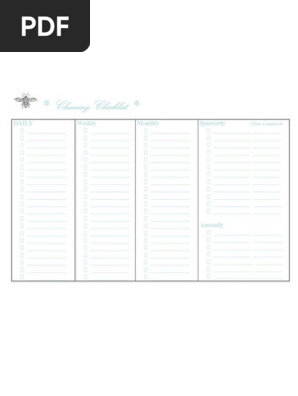 Cleaning Checklist