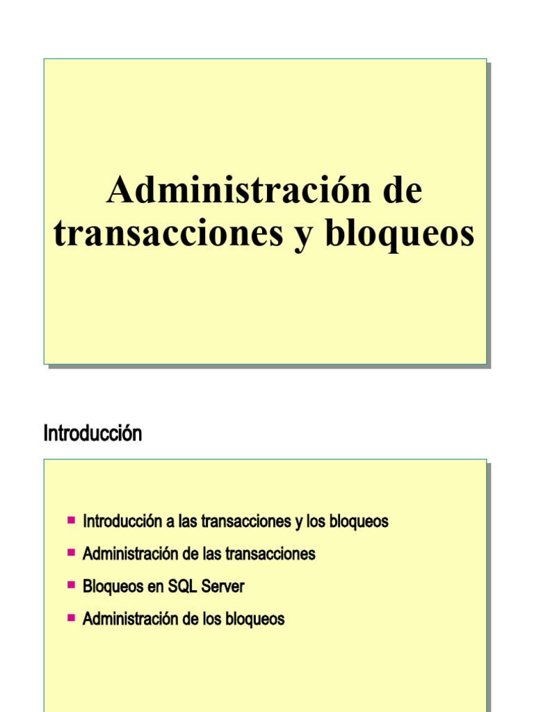 Administracion de Transacciones | PDF | Servidor SQL de Microsoft | SQL