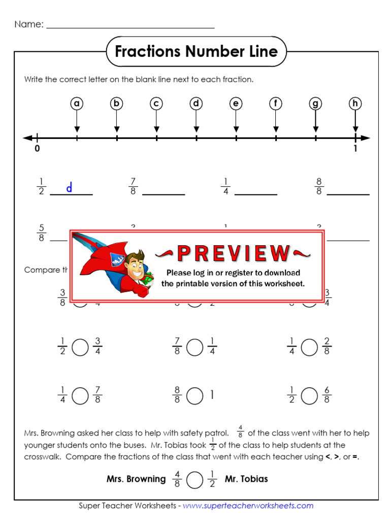 Fractions Number Line PDF