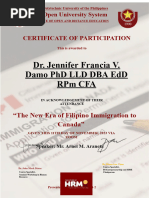 Dr. Jennifer Francia V. Damo PHD LLD DBA EdD RPM CFA