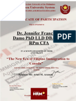Dr. Jennifer Francia V. Damo PHD LLD DBA EdD RPM CFA
