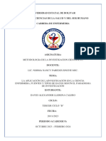 Universidad Estatal de Bolivar Facultad de Ciencias de La Salud Y Del Ser Humano Carrera de Enfermeria