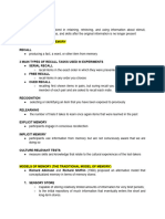 Lesson 4 Memory Models and Research Methods