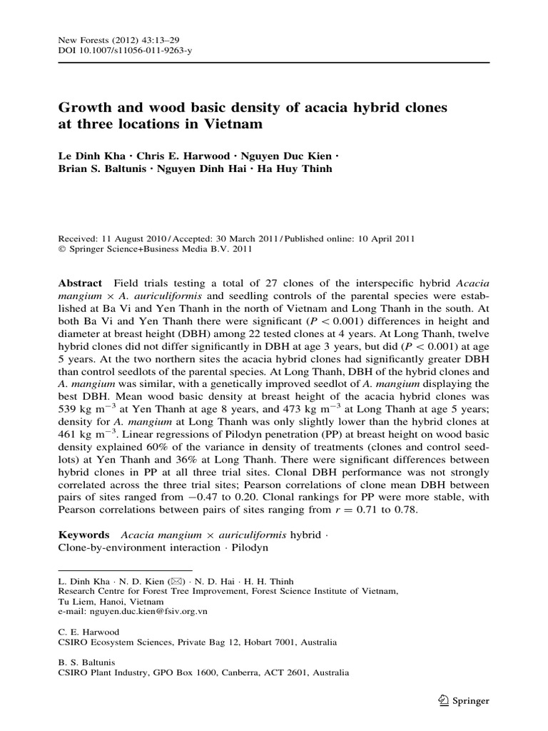 Growth and wood basic density of acacia crecimiento pdf errors and