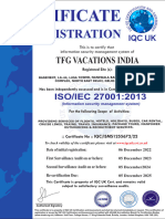 TFG Vacations India 27001 2013