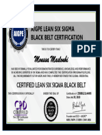 Six Sigma Black Belt Certificate