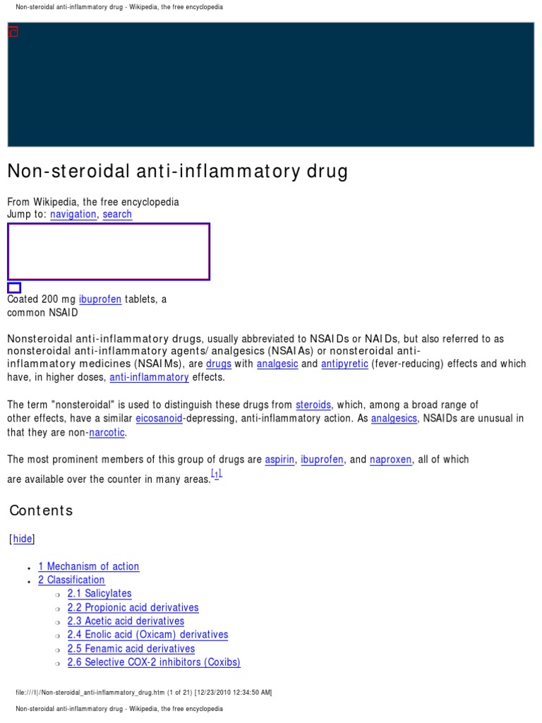 Non Steroidal Anti Inflammatory Drug | PDF | Nonsteroidal Anti ...
