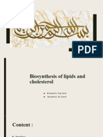 Biosynthesis of Cholesterol and Lipids