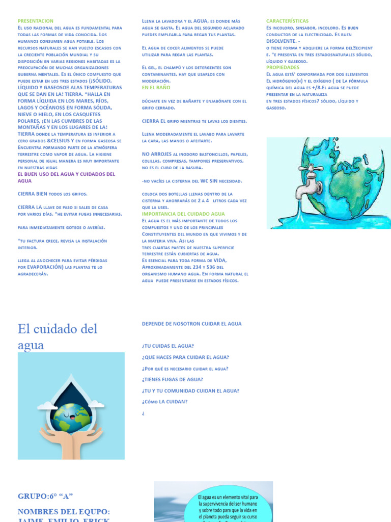 Acciones para Cuidar el Agua Infantil | PDF | Agua | Materiales