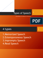 Types of Speech Extempo and Impromptu