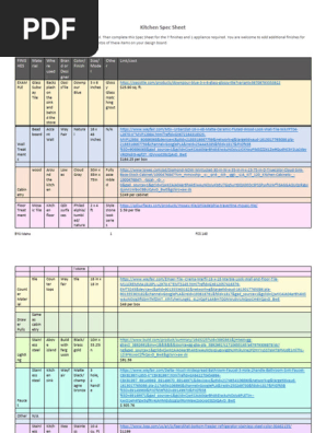 kitchen spec sheet