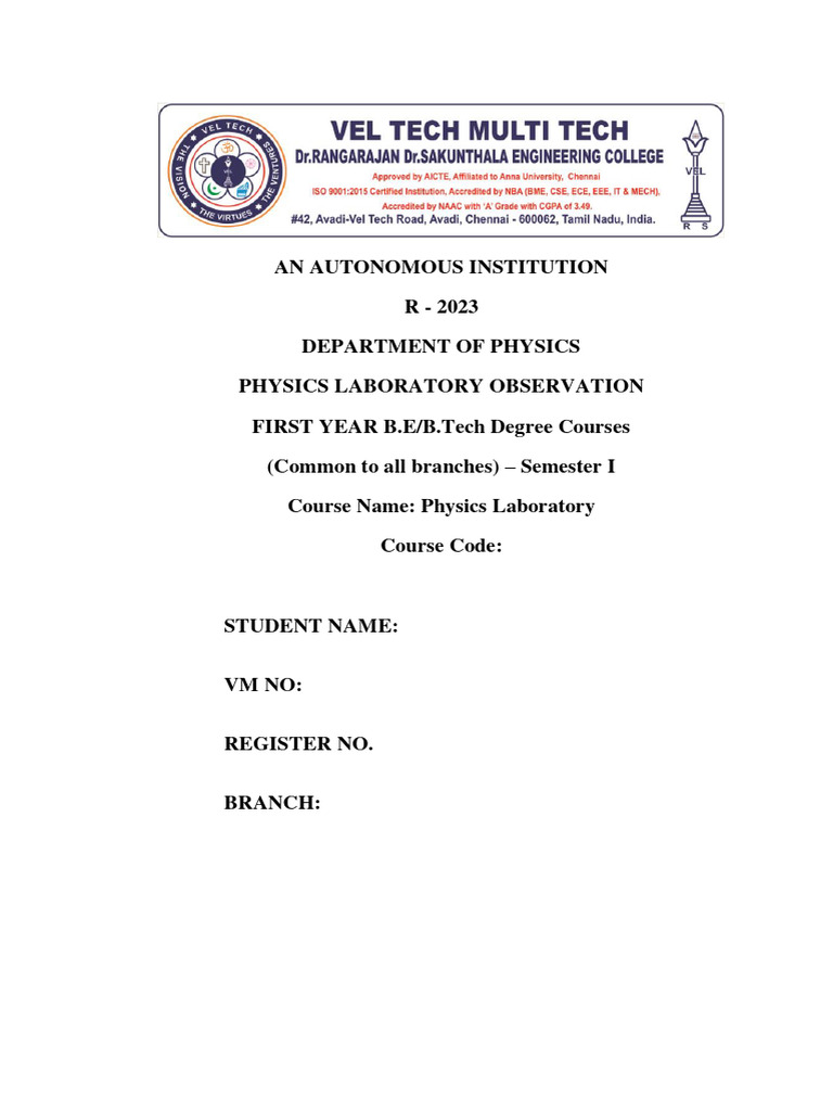 Physics Lab Stock Register Guidelines | PDF | Diffraction | Engineering
