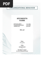 ORGANIZATIONAL BEHAVIOR Assignment PDF