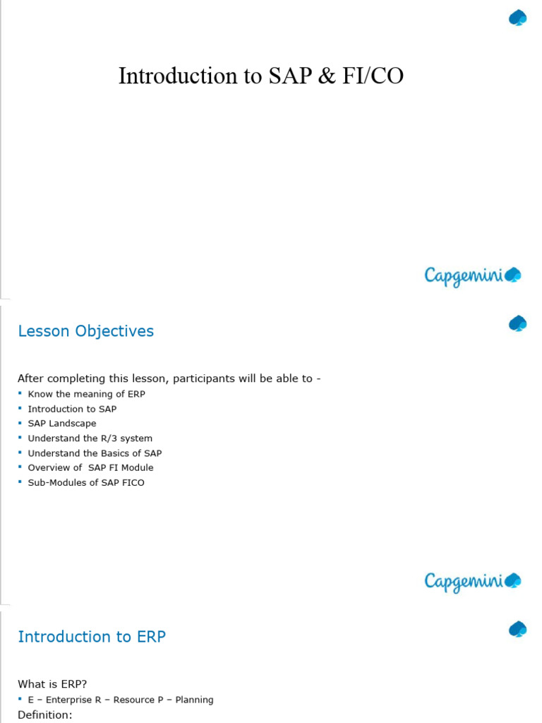 Day1 - Introduction To SAP FICO | PDF | Enterprise Resource Planning ...