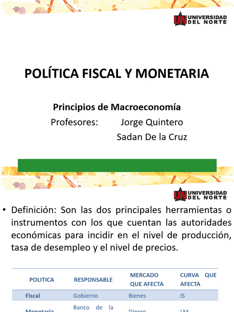 Política Fiscal y Monetaria en Colombia | PDF | La política fiscal | La ...