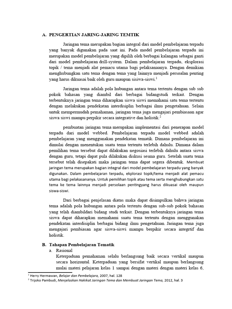 Pengertian dan Contoh Jaringan Tema | PDF