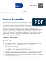 The Final Quarter - Reviewing The Film - Teacher Content Info