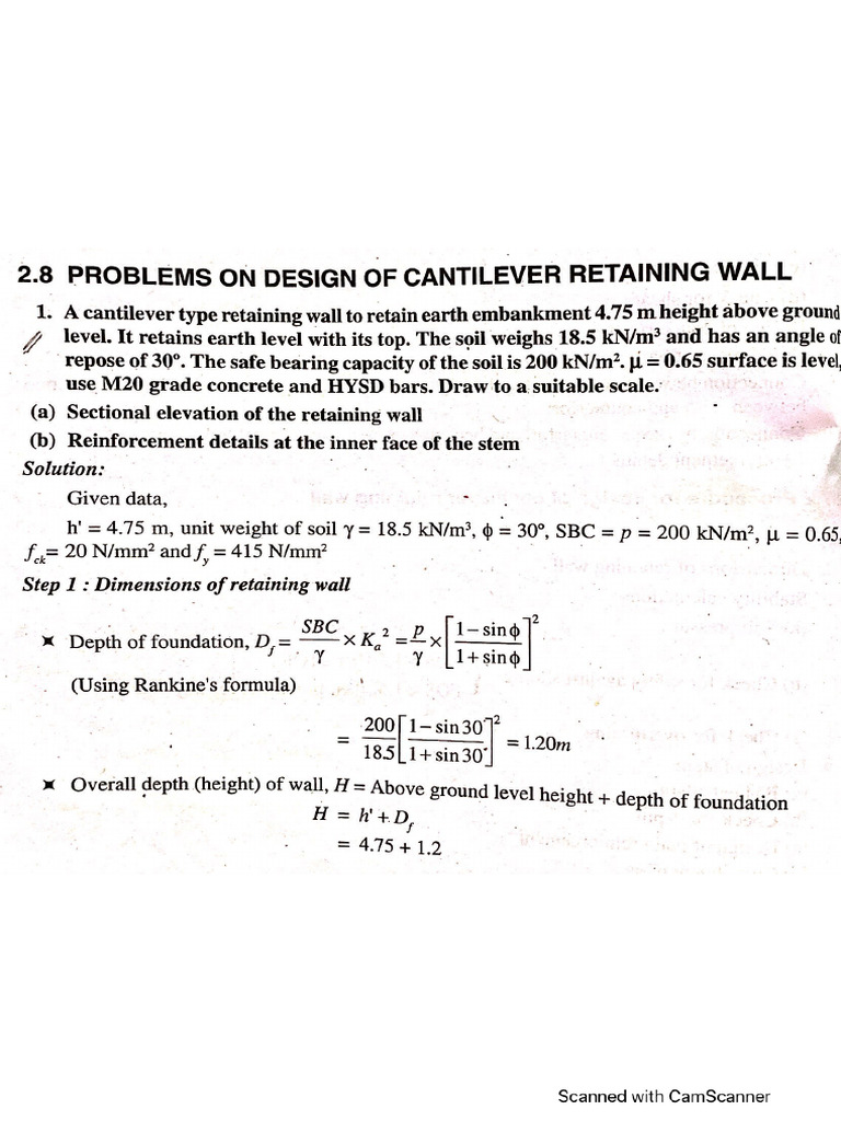 Cantilever Retaining Wall - 20220107144405 | PDF